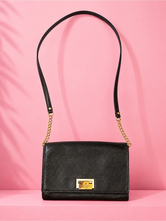 kate spade Handbags - kate spade Black  Leather Shoulder Bag with Gold Chain